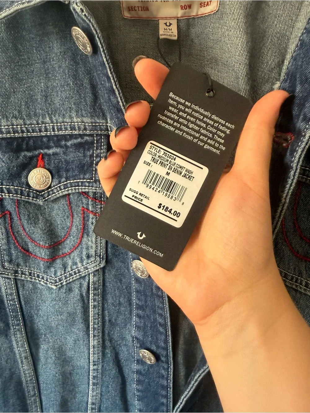 True Religion Print SN Denim Jacket